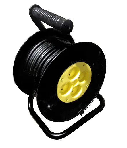 Удлинитель на катушке (ПВС 2*1,5) 40 м (без обмена) ГОСТ провод 100% медь (конт.гр.ЛАТУНЬ) ТМ LM  - фото 1