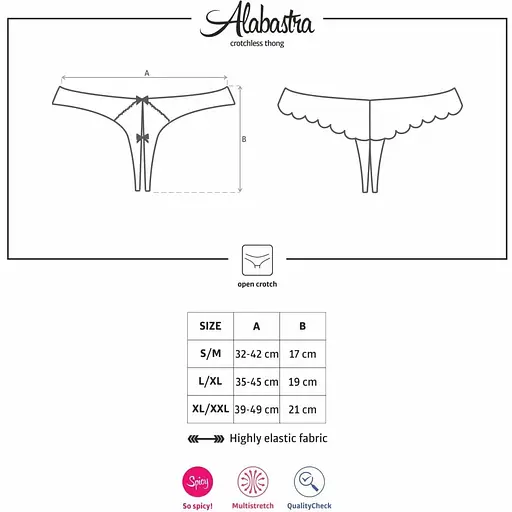 Мереживні трусики з доступом Obsessive Alabastra S/M, білий - фото 7