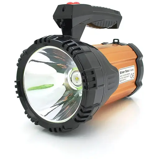 Фонарь поисковый Silver Toss ST-8200L, 1LED T6, 25W, 3 режима, 7200mah, Black/Gold, IP40, СЗУ, 220х130х170мм, BOX