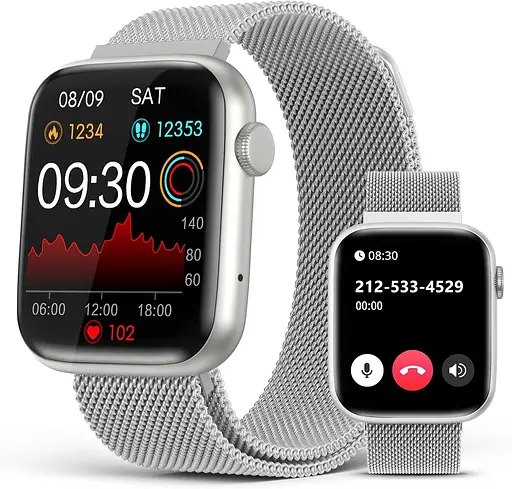 Умные часы EarlySincere для женщин с Bluetooth, ответом на звонок/набором, 1,9-дюймовым HD с полным сенсорным экраном