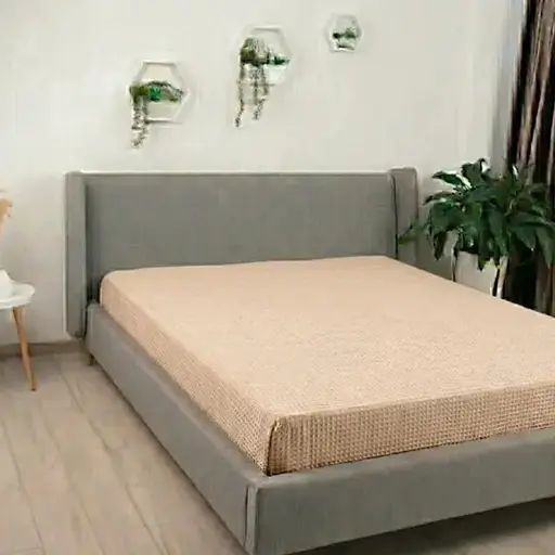 Простирадло Бамбук Кремово-бежеве м'яке завдовжки 2,00 × 2,30 м для двоспального різання - фото 1