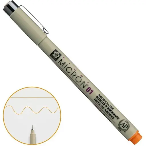 Линер Pigma Micron (0.1) 0.25 мм Оранжевый Sakura - фото 1