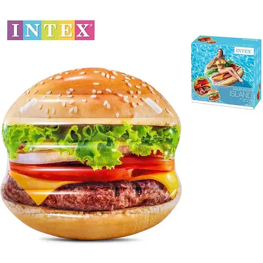 Надувний матрац Intex 58780 "Гамбургер". Розміром 145x142см, від 6 років - фото 2