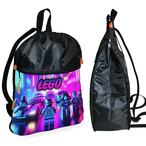 Рюкзак-мешок для обуви,спортивной формы Лего "LEGO" детская сумка для сменки с расширителем (01301)
