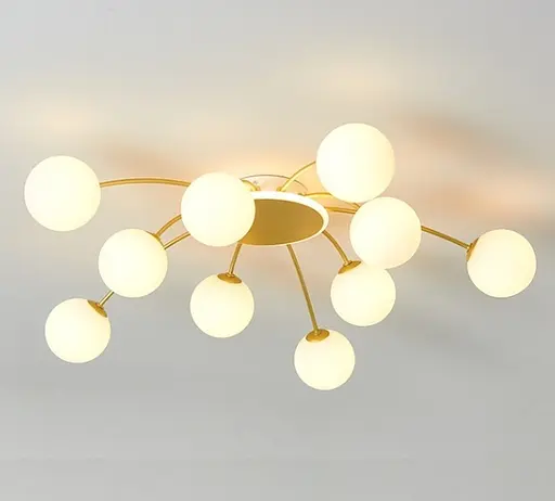 Светодиодная люстра Орбита 8618 (Золотая) на 10+1 плафонов - фото 2