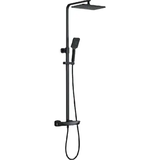 Душова система зовнішнього монтажу з термостатом Nett STB-32, Чорний - фото 1