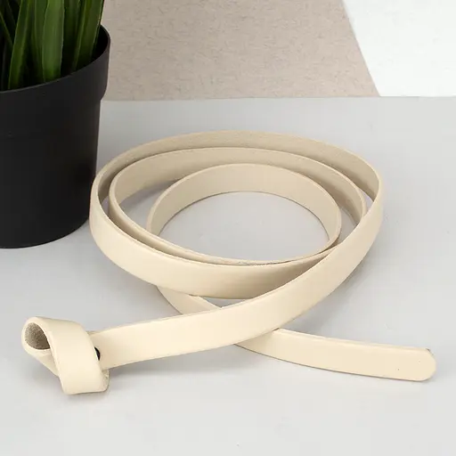 Ремень-узел кожаный молочный женский HC-1502 (115-120 см) - фото 3