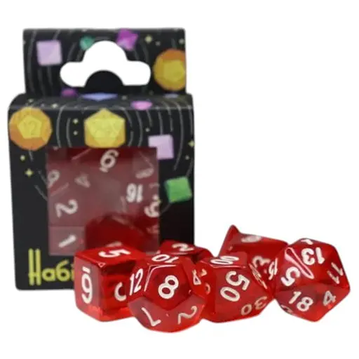 Набір кубиків Transparent 7 Dice Set - Red , 7 шт. (g7dtran02) - фото 1