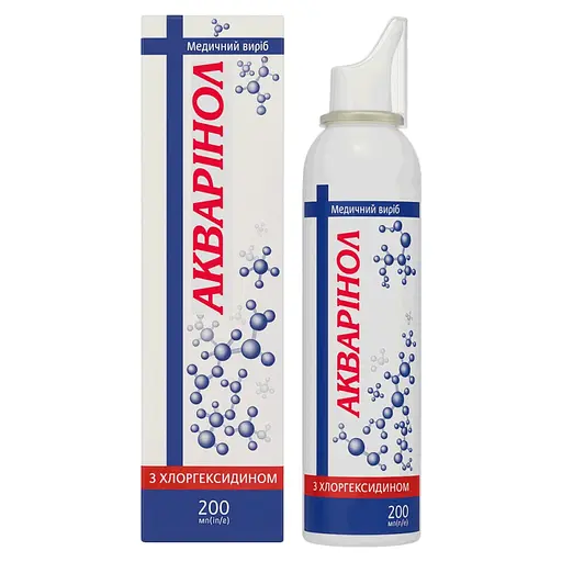 Спрей назальний акварінол з хлоргексидином Красота та здоров'я для промивання носу флакон з дозатором 200 мл