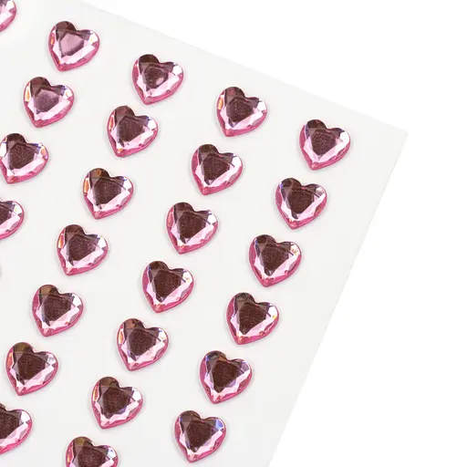 Стразы самоклеящиеся Сердца Свет розовые 8мм 60шт Rosa Talent - фото 3