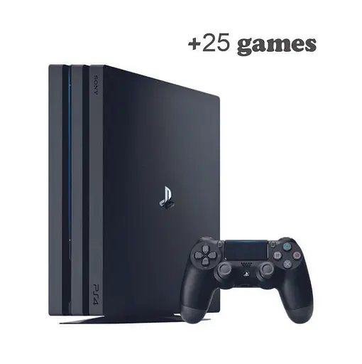 Консоль Sony PlayStation 4 PRO 1TB Black ПО12 обслуженая + Геймпад беспроводной DualShock 4 + 25 игр + гарантия б/у