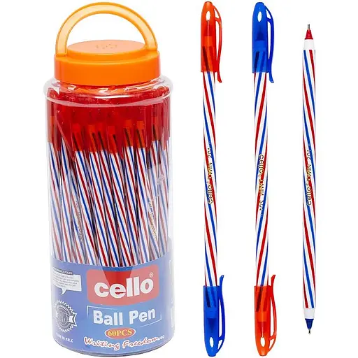 Ручка олійна двостороння Cello CL-201 синя/червона 1 штука - фото 1