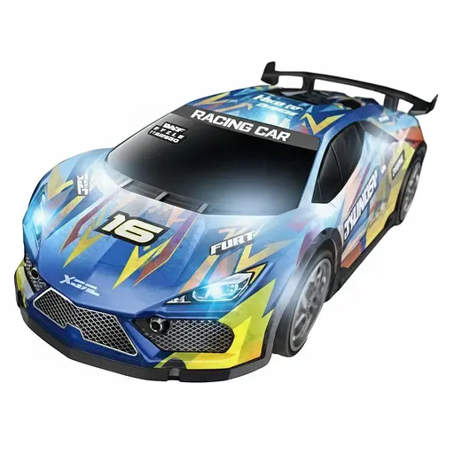 Машина на радиоуправлении LH-C 080-02, с подсветкой, аккумулятор 3.7V, противоударный корпус, пульт 2.4GHz, Синяя