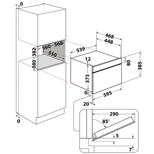 Вбудована мікрохвильова піч Whirlpool WMD6O4TB з функцією приготування парою - фото 6