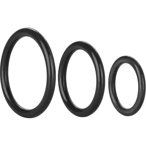 Ерекційне кільце CalExotics Tri-Rings 3 шт чорний - фото 1