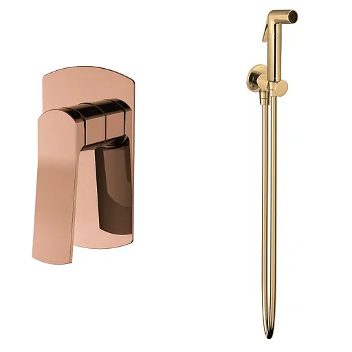 Набір гігієнічного душу прихованого монтажу Volle Solo (1510.101421+1586.190121) з матовою бронзовою обробкою SET20240412, Бронза - фото 1