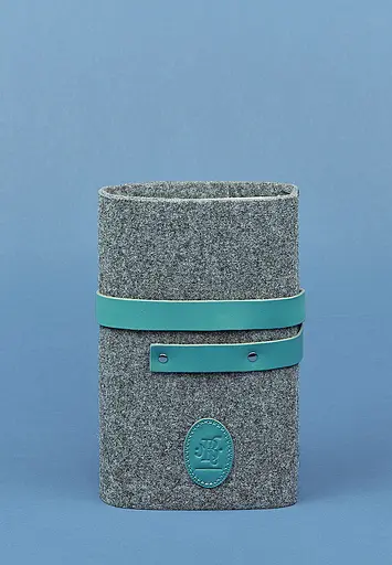 Фетровий жіночий блокнот (Софт-бук) 1.0 з шкіряними бірюзовими вставками - фото 4