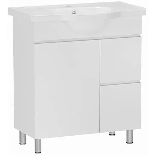 Тумба для підлоги RJ Lily-XO з умивальником RJ Lotus RZJ201 65 см Білий RJFU032-0165WHSET(RJFU032-0165WH + RZJ201) Білий - фото 1