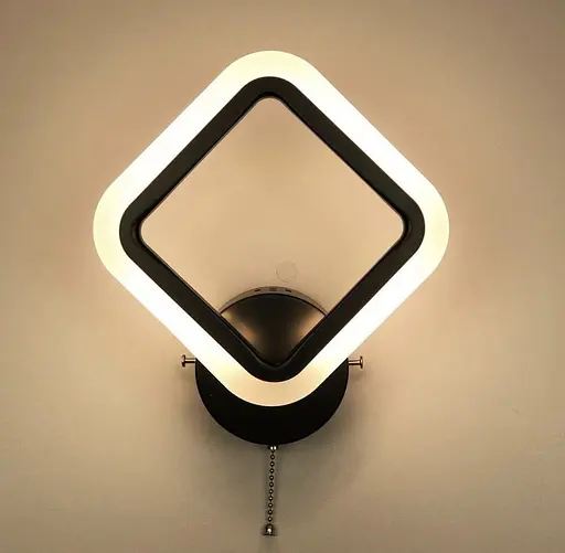 Геометричний світлодіодний настінний світильник в чорному корпусі Line F Арт. 2400/1S BK - фото 2