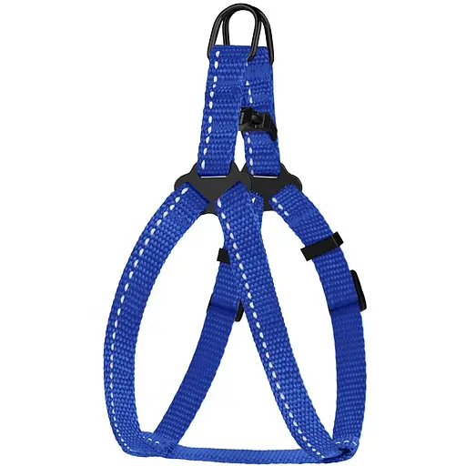 Шлея для собак Barksi Active світловідбивна (обхват грудей 24-30 см ширина 1 см) синя - фото 1