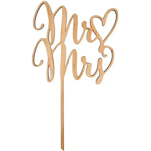 Заготовка Rosa Talent топер на торт Mrs&Mr 1 фанера 14х24.5 см
