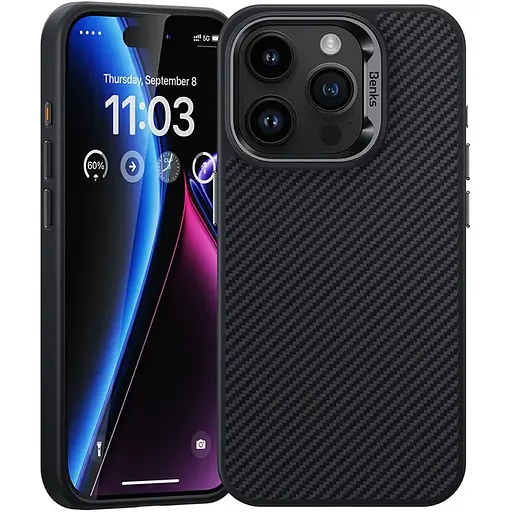 Чохол Benks MagClap ArmorPro Kevlar Case 600D MagSafe для Apple iPhone 15 Pro Black [135182]