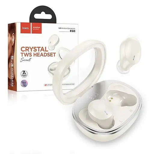 Навушники Hoco EQ3 Smart TWS | BT5.3, 300mAh, 7h | Milky white - фото 2