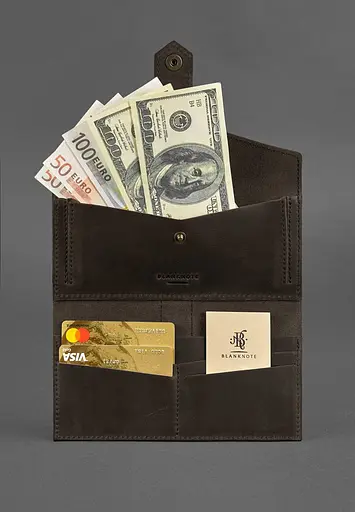 Шкіряне портмоне 3.0 темно-коричневе - фото 3