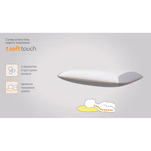 Подушка Sonex Softback ультрам'яка з ефектом пам'яті L 43х60х12 см (SO102167) - фото 4