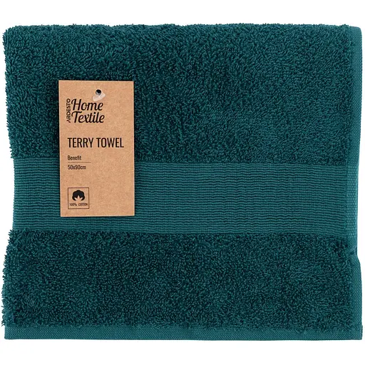 Полотенце махровое Ardesto Benefit 50х90 см 100% хлопок темно-зеленое (ART2450CN)  - фото 1