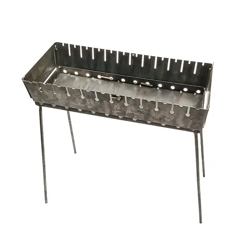 Розкладний розбірний мангал валіза дворівневий на 12 шампурів, Wood&Steel Чорний 82024 - фото 7