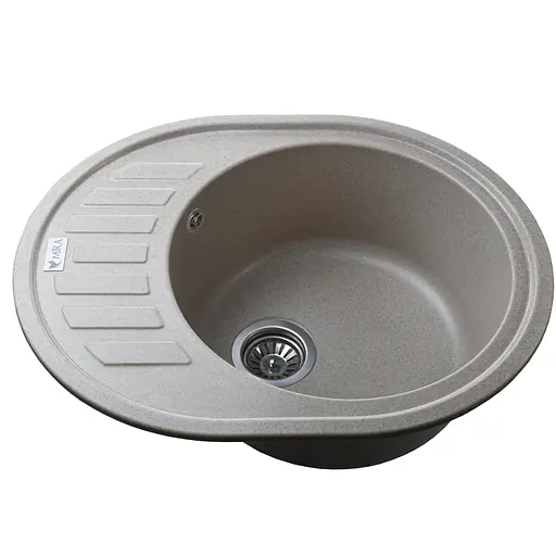 Гранитная мойка Mira ARNICA бежевая для кухни устойчива к царапинам и химии 620х500 мм - фото 3