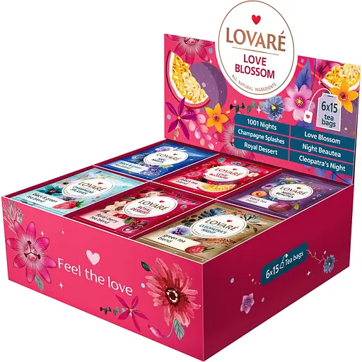 Уценка. Чай ассорти Lovare Love Blossom 180 г (90 шт. х 2 г) - фото 3
