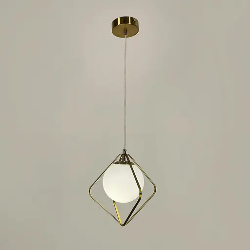 Латунний підвісний світильник із білим плафоном Ø 27 см | Арт. G 68-400 AB | Line F - фото 2