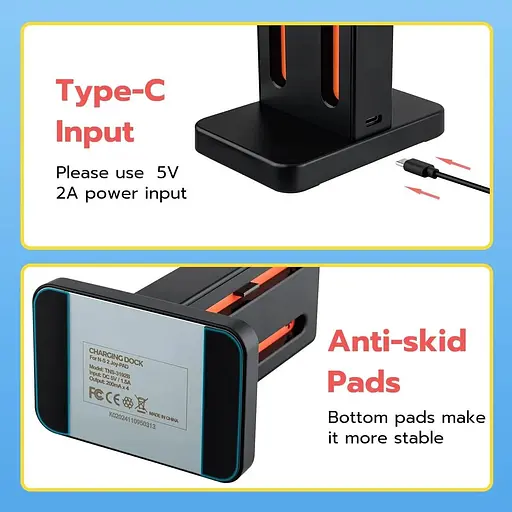 Зарядная док-станция Mcbazel, совместимая с Nintendo Switch 2 (2025) JoyCon со светодиодными индикаторами - фото 6