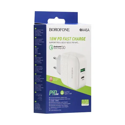 Зарядное устройство блок на 2 порта Borofone BA46A Premium белое - фото 3