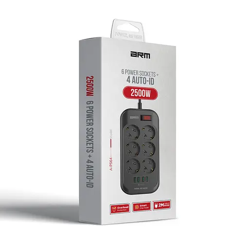 Мережевий фільтр-подовжувач ArmorStandart A-PS64 2m Black (ARM70435) - фото 3