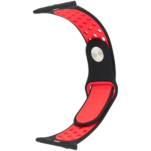 Ремінець Apple Watch Nike Sport 42/44/45/46/49 мм Чорний+Червоний (18) S - фото 1