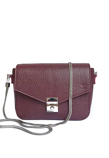 Жіноча шкіряна сумочка Yoko бордова флотар - фото 2