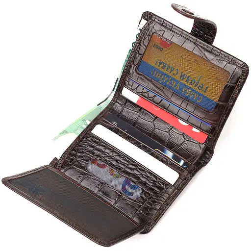 Мужской кожаный кошелек Canpellini 10.6х9х1 см acs0025044 - фото 5