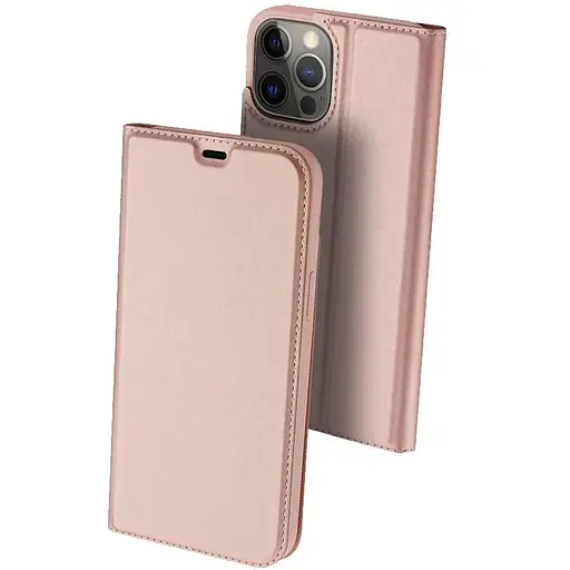 Чехол-книжка Dux Ducis с карманом для визиток для Apple iPhone 13 Pro Max 6.7 Rose Gold