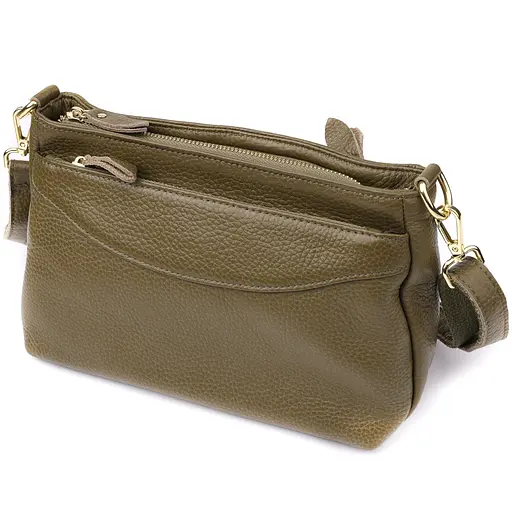 Кожаная сумка Vintage с плотным дном для женщин 27х16х11 см sum0027630 - фото 2