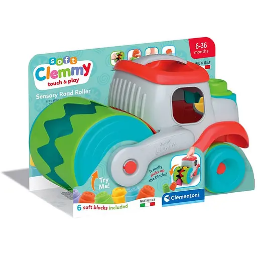 Игрушка-машинка с конструктором Clementoni Soft Clemmy Строительный каток (17495) - фото 5