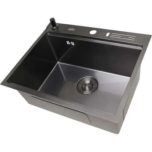 Комплект чорної мийки на кухню та змішувача Nett з нержавіючої сталі NB-5747