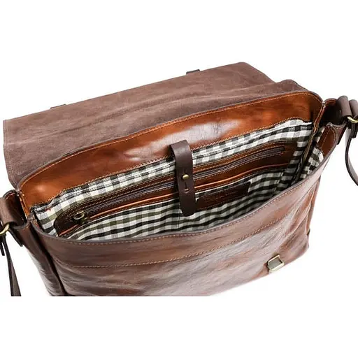 Шкіряна чоловіча сумка через плече Time Resistance 28х36х10 см nsa0001299 - фото 4