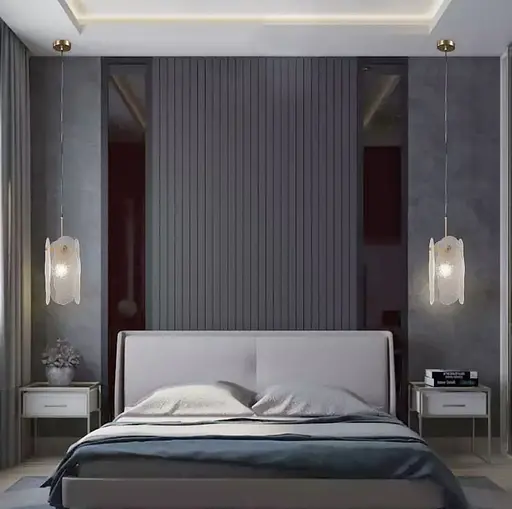 Підвісний світильник Wave shaded з фактурними скляними пластинами на корпусі Line.F MD 2001-1 - фото 2