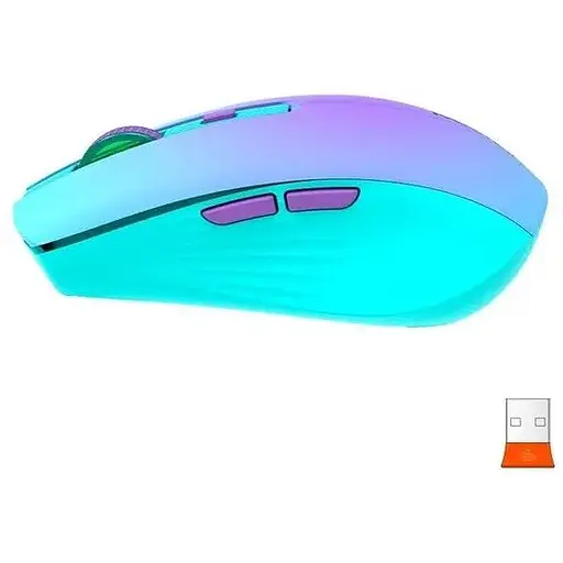 Компьютерная мышь Mееtion BTM002 RGB 1000-1200-1600 dpi 6 кнопок USB 2.4G беспроводная игровая фиолетовая - фото 4