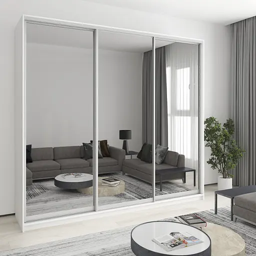 Шкаф-купе трехдверный MebelStar Комбо AL 3 Зеркала 260x60x240 см Аляска белый (MBS-2180)