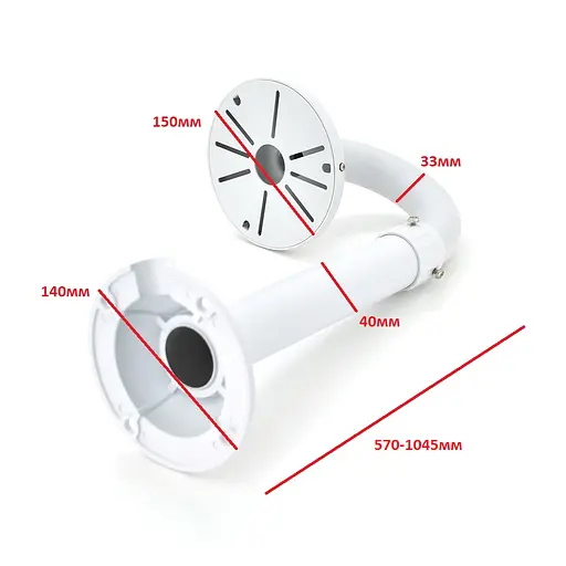 Кронштейн для камеры PiPo PP-803, с поворотом для камеры, белый, металл, 0.6-1.2m - фото 2