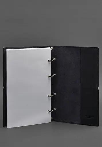 Шкіряний блокнот А4 на кільцях (Софт-бук) 9.0 в м'якій обкладинці синій Краст - фото 5